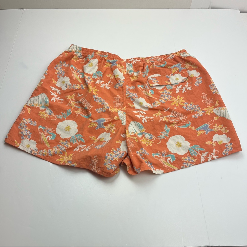 Patagonia Shells Orange Floral Mens Swim Shorts Trunks Size XL Lined Tropical - Picture 15 of 15